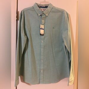 NWT/Men's Penguin Munsingwear Slim Fit Long Sleeve / XL/ Bright Aqua/Retail $89